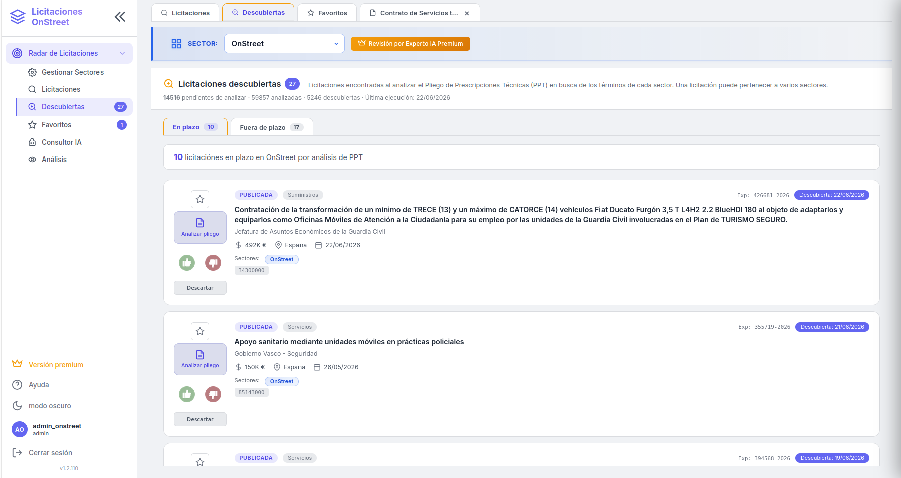 Licitaciones descubiertas por IA
